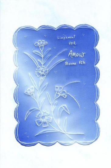 Carte de souhait répété avec feuille de couleur bleu, Aline