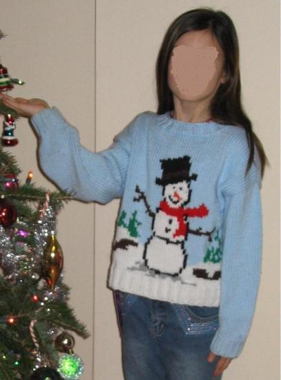 Chandail Bonhomme de neige (devant), Aline